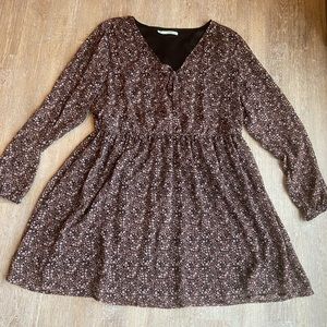 SOLD 4/7 Maurices Brown Floral Dress